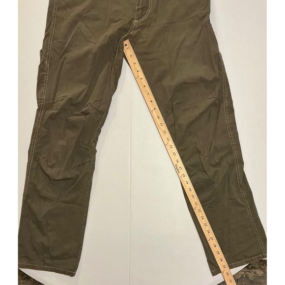 Kuhl Rydr Mens 32x32 Dark Khaki Brown Cotton Blend Hiking Workwear Pants - Picture 6 of 9